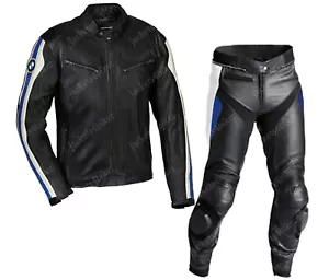 Herren BMW Racing Biker Lederanzug Motorrad/Motorrad Lederjacke Hose - Bild 1 von 2