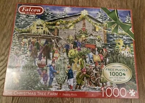 Falcon de luxe - The Christmas Tree Farm - 2 x 1000 Piece Puzzles New/Sealed - Picture 1 of 5