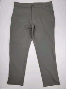 NUOVO Pantalone Lululemon Commission Classic ABC Warpstreme Uomo 34 X 28 Grigio Verde - Foto 1 di 13