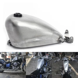9L 2.4Gal Cafe Racer Steel Plate Fuel Tank For Yamaha Drag Star XVS 400 540 650 - Bild 1 von 11