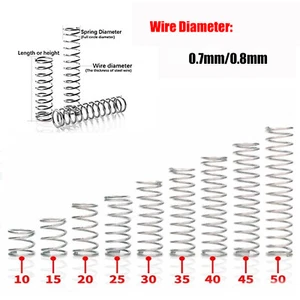 304 Stainles Stahl Kompressionsfeder Druck kleine Federdraht Durchmesser 0,7 mm-0,8 mm - Bild 1 von 7