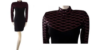 Vintage St. John Marie Gray Knit Evenings Dress with Sparkling Paillettes - Picture 1 of 4