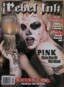 Rebel Ink Magazine Tattoos RARE!!! PINK - Picture 1 of 2