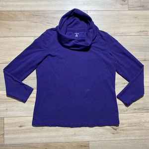 Lands End Damen Langarm Wasserfallausschnitt Top Größe XL 18-20 Lila - Bild 1 von 6