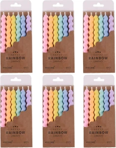 36-Count Rainbow Spiral Birthday Candles with Holders, Party Candles, Cake Candl - Picture 1 of 12