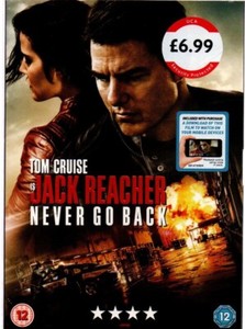Jack Reacher - Never Go Back (new & sealed UK DVD with card slipcase) Tom Cruise