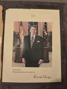 President Ronald Reagan From White House Hand Signed Autograph Framed - Picture 1 of 5