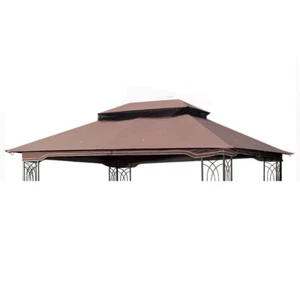 Outdoor Patio Gazebo Replacement Canopy Double Tiered Gazebo Tent Roof Top Cover - Picture 1 of 6