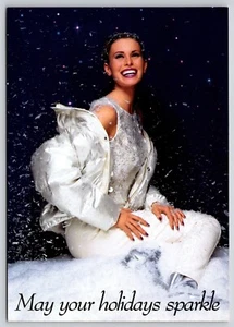 Postal May Your Holidays Brillante Cubierta Niña Publicidad Modelo Niki Taylor - Imagen 1 de 2