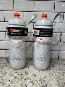 New! 2x Polar Bottle 20 Oz Zipstream Breakaway Orange Water Bottle. Made In USA