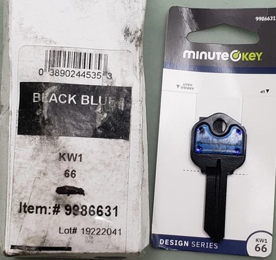 New Genuine Minute Key 9986631 Blue #66 KW1 Brass House/Entry Key Blank - Image 1 of 4