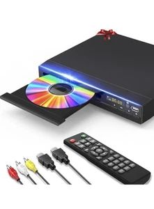 DVD Player, HDMI Region Free Player für Smart TV, 1080P Upscaling, schwarz - Bild 1 von 6