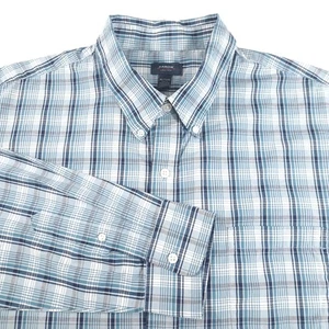 Arrow USA 1851 Men’s Size XXL Plaid Button-Down Collared Shirt Blue Long Sleeve - Picture 1 of 7