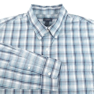 Arrow USA 1851 Men’s Size XXL Plaid Button-Down Collared Shirt Blue Long Sleeve - Image 1 of 4