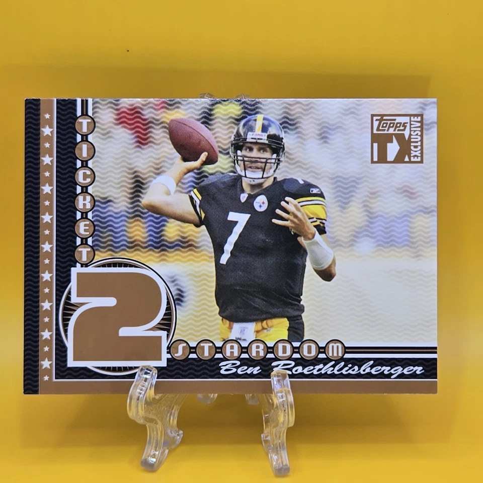 2007 Topps TX  Ticket 2 Stardom Ben Roethlisberger ST-BR Steelers SP 44/99 - Image 1 of 2