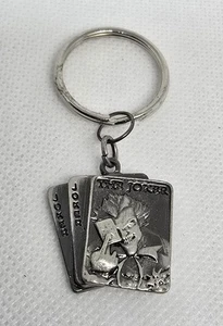 The Joker Laugh & World Laughs With You Keychain Metal Quote Keyring - Picture 1 of 2