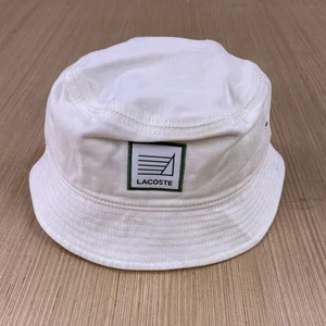 Lacoste Mütze Damen groß weiß Bucket Cap Deckel Angeln Schirmmütze Outdoor Wandern Camp - Bild 1 von 9