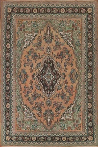 Alfombra clásica floral tradicional oxidada hecha a mano de lana vintage 7x10 - Imagen 1 de 24