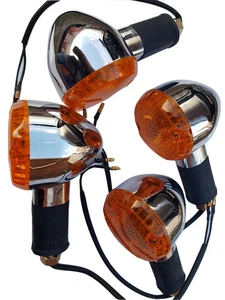Adatto Per Indicatori Royal Enfield X4 Cromati E Arancioni 350CC 500CC - Foto 1 di 5