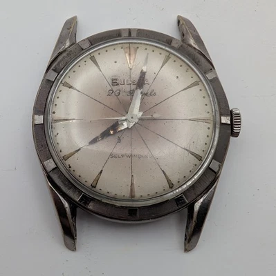 Bulova 23 Jewels Selfwinding Watch Head – 10BZAC c. 1961– Silver Dial – Runs - Image 1 of 4