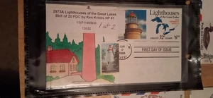 2973A 32c Stamp Set (1995) LIGHTHOUSES FDC Booklet Pane Kribbs 1 of 2 Made - Picture 1 of 3