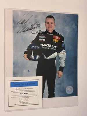 Foto brillante firmada por Mark Martin Viagra 8x10 Nascar automática con certificado de autenticidad Racing Reflections Foto 1 de 4