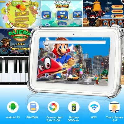Kids Tablet PC 7 Inch Android 12 8GB RAM 256GB WIFI Dual Camera 2025 New Gifts - Image 1 of 4