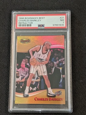 1998 Bowman's Best Charles Barkley Refractor PSA 7NM #21 309/400 Sir Charles HOF - Image 1 of 4