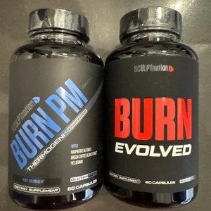 Sculpt Nation Combo Burn Evolved & Burn PM Thermogenic 60 Gluten Free Caps Each - Picture 1 of 1