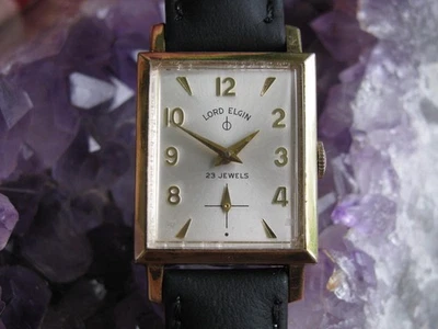 Lord Elgin 23j Vintage 10k Rolled Gold Plate Manual Wind Deco Wrist Watch - Image 1 of 4