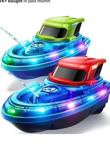 SYMA RC Barcos Pack de 2 para Niños 8-12, Barco Control Remoto para Piscina con Luces LED - Imagen 1 de 4