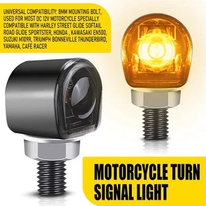 Black Amber Motorcycle Bullet Blinker Running LED Turn Signals Tail Rear Light - Picture 1 of 10