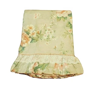 Vintage J.P. Stevens Full Flat Sheet 1970s Green Floral No Iron USA 78 x 100 - Picture 1 of 9