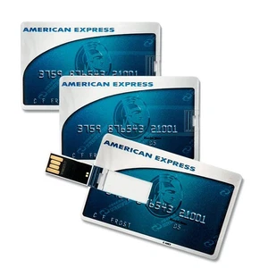 3x Speicherkarte 8GB Scheckkartenform American Express Frosted USB Datenspeicher - Bild 1 von 2