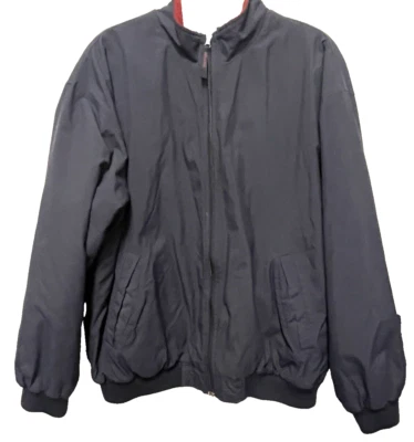 Chaqueta forrada Slazenger vintage para hombre grande forrada de lana cremallera completa azul marino rojo Foto 1 de 4