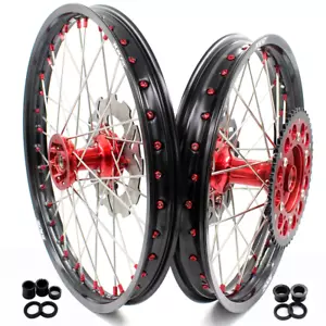 KKE 21/18" Cast Wheels Rims fit Honda CR125R 1995-1997 CR250R CR500R 96-2001 Red - Foto 1 di 12