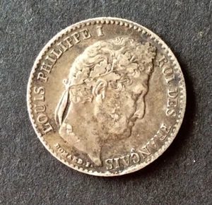 France - Louis-Philippe - Rare et Jolie Monnaie de 1/4 de Franc 1838 W - Picture 1 of 2