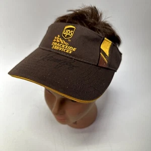 UPS Trackside Services Visor Signed Unknown Driver Baseball Cap Hat HTF - Picture 1 of 9