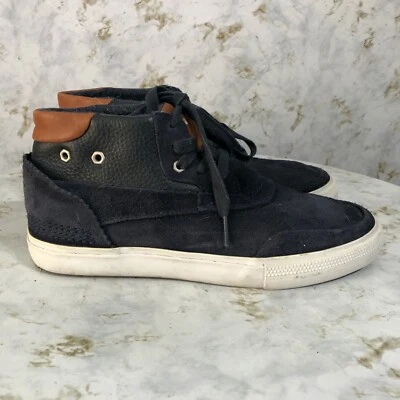 Diamond Emerald Mens Sz 8 Shoes Blue Brown Suede Leather Mid Top Fashion Sneaker - Image 1 of 4