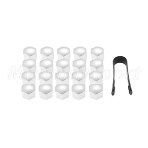 HQ 20Pcs 17mm Chrome Glossy Trim Wheel Nut Screw Bolt Covers Caps Removal tool - Picture 1 of 6