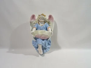 ANCIEN BENITIER ANGE EN PORCELAINE BISCUIT RELIGIEUX CHRISTIANISME RELIGIOUS - Picture 1 of 12