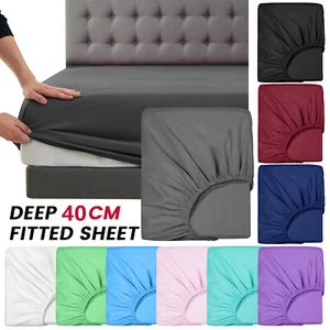 Luxury 2000TC Extra Deep Fitted Sheet Ultra Soft Queen/King Size Bed Sheet Cover - Picture 1 of 31