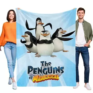The Penguins of Madagascar Blanket Soft Bed Sofa Couch Throw Birthday Gift - Picture 1 of 11