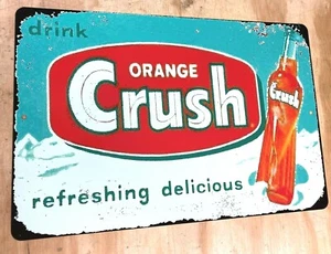 1953 Drink Orange Crush Vintage Retro Metal Sign 12" x 18" - Picture 1 of 1