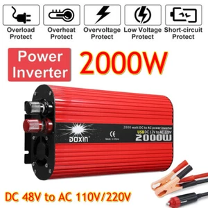 2000W Pure Sine Wave Peak Power Inverter Converter DC 48V to AC 220V/230V 50Hz - Bild 1 von 19