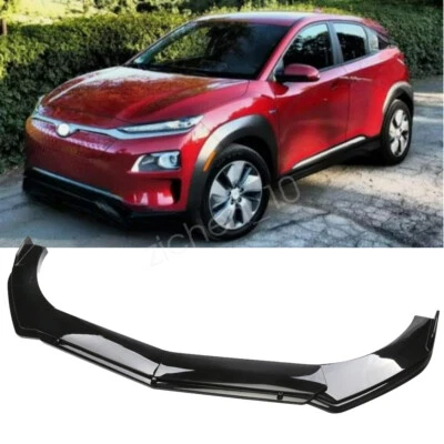 Front Bumper Lips Spoiler Splitter Body Kits For Hyundai Kona 2018-2022 Black Foto 1 de 4
