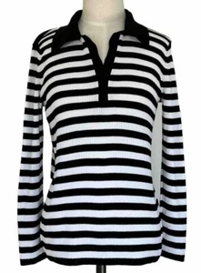 Talbots Women’s Medium Petite Collared Pullover Sweater V Neck Long Sleeves - Picture 1 of 6