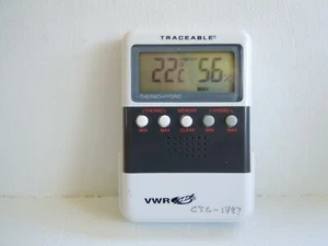 VWR RÜCKFÜHRBARES 35519-047 THERMOMETER/HYGROMETER & Wandhalterung - Bild 1 von 4