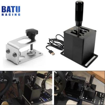 USB 7+R H Shifter+Clamp For Thrustmaster Logitech Steering Wheel SIM Racing Game - Image 1 of 4