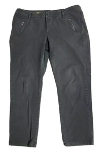 Lee Gold Label Womens Pants 16 Med Gray Khaki Slim Straight Leg 38W x 30L - Picture 1 of 12